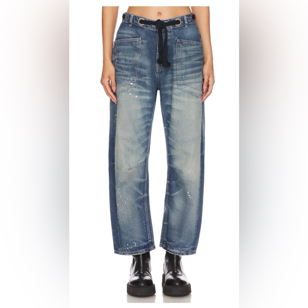 Free People Blue Distressed Jeans - Picture 2 of 4